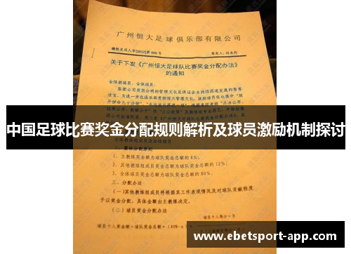 中国足球比赛奖金分配规则解析及球员激励机制探讨