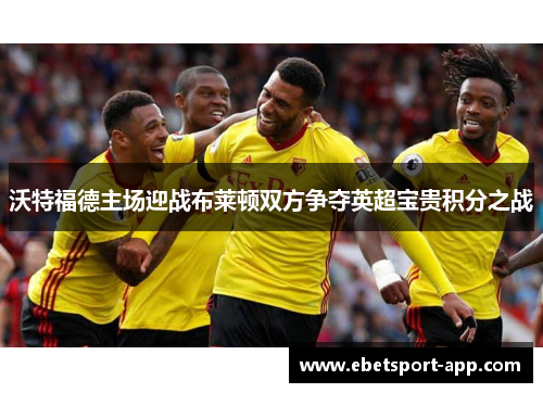 沃特福德主场迎战布莱顿双方争夺英超宝贵积分之战